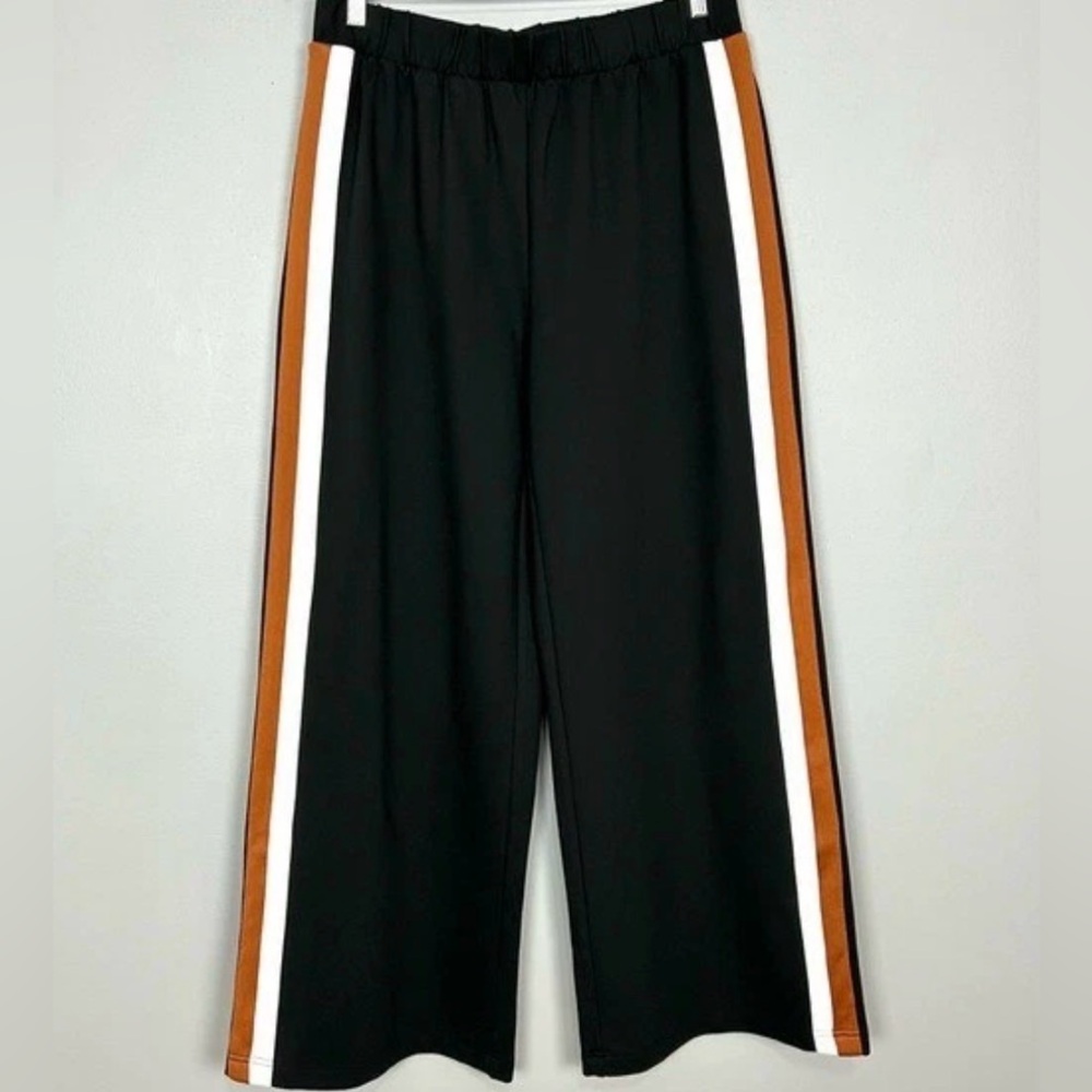 Universal Standard Black pants with Brown and White Stripes size 8-10 US 2XS